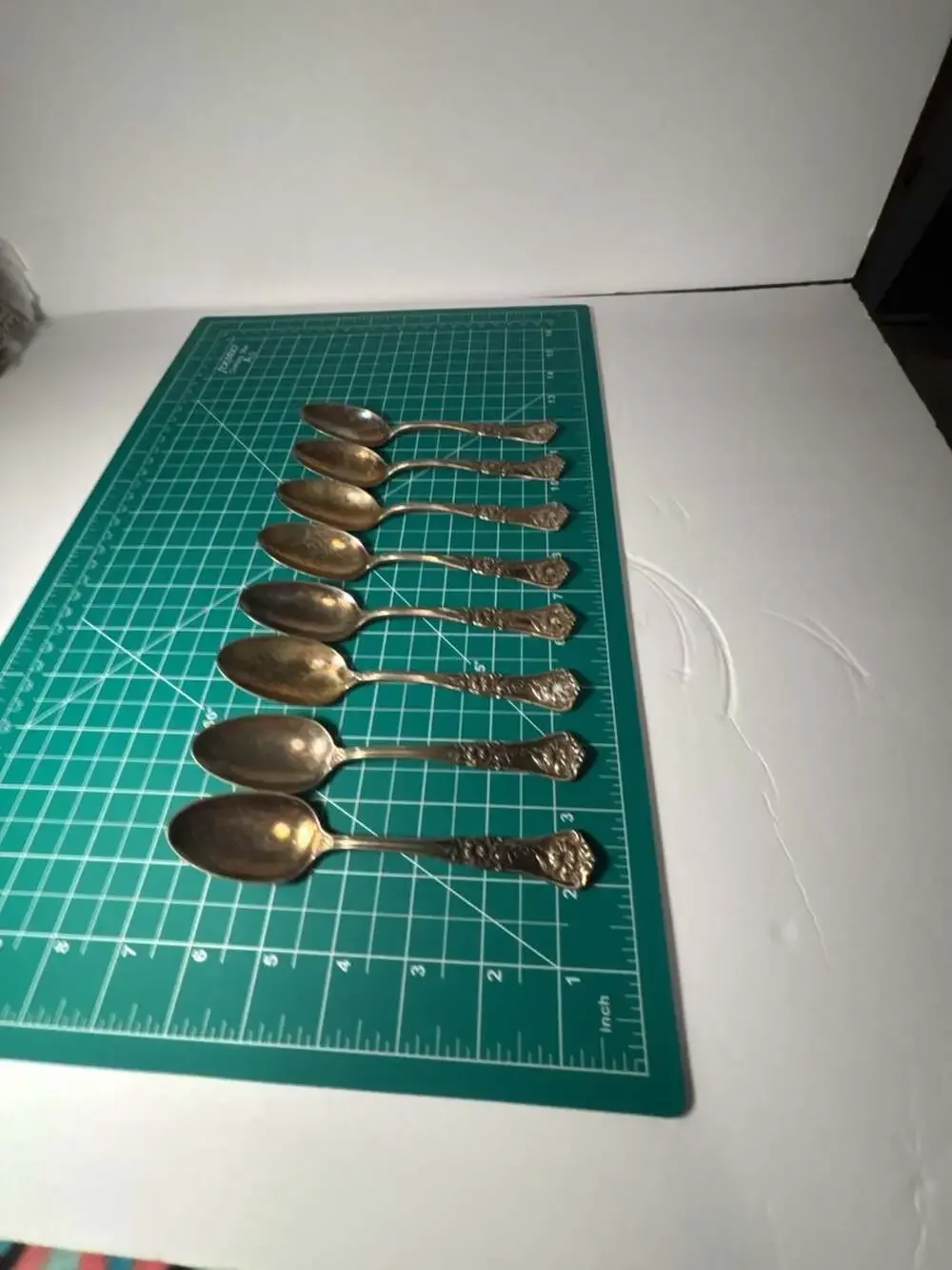 Wm A Rogers SXR Vintage Silverplate Teaspoons Set of 8 Ornate Floral Pattern